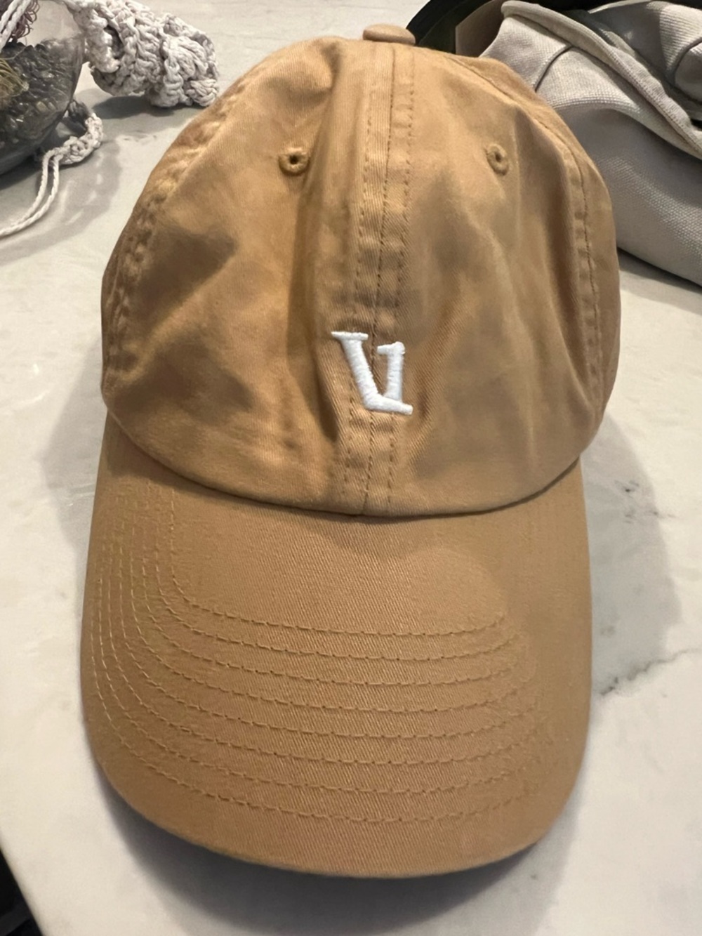 Vuori Embroidered Tan Baseball Cap - Classic Women's Accessory